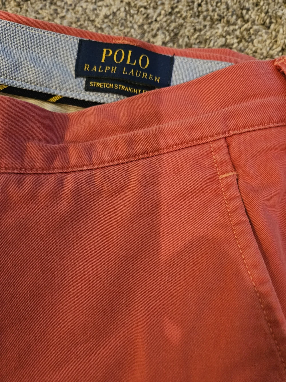 Polo by Ralph Lauren Men's Coral-Red Cotton Chinos